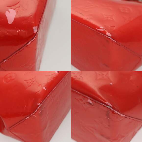 LOUIS VUITTON Monogram Vernis Reade PM Hand Bag Red Rouge M91088 - Picture 10 of 12
